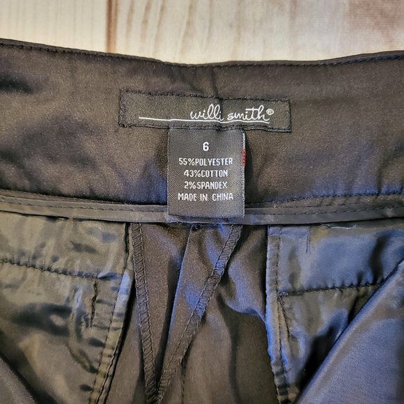 Willi Smith Women’s Satiny Black Slacks Sz 6 - Picture 8 of 8